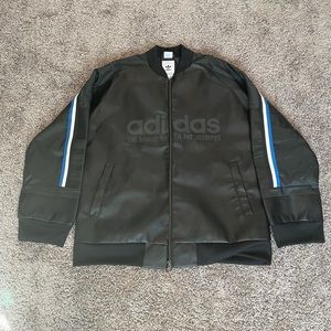 Oversized adidas leather jacket